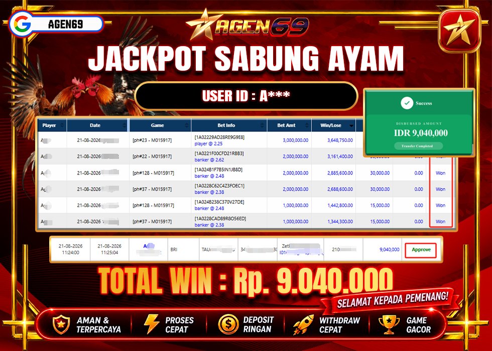Bukti Jackpot AGEN69