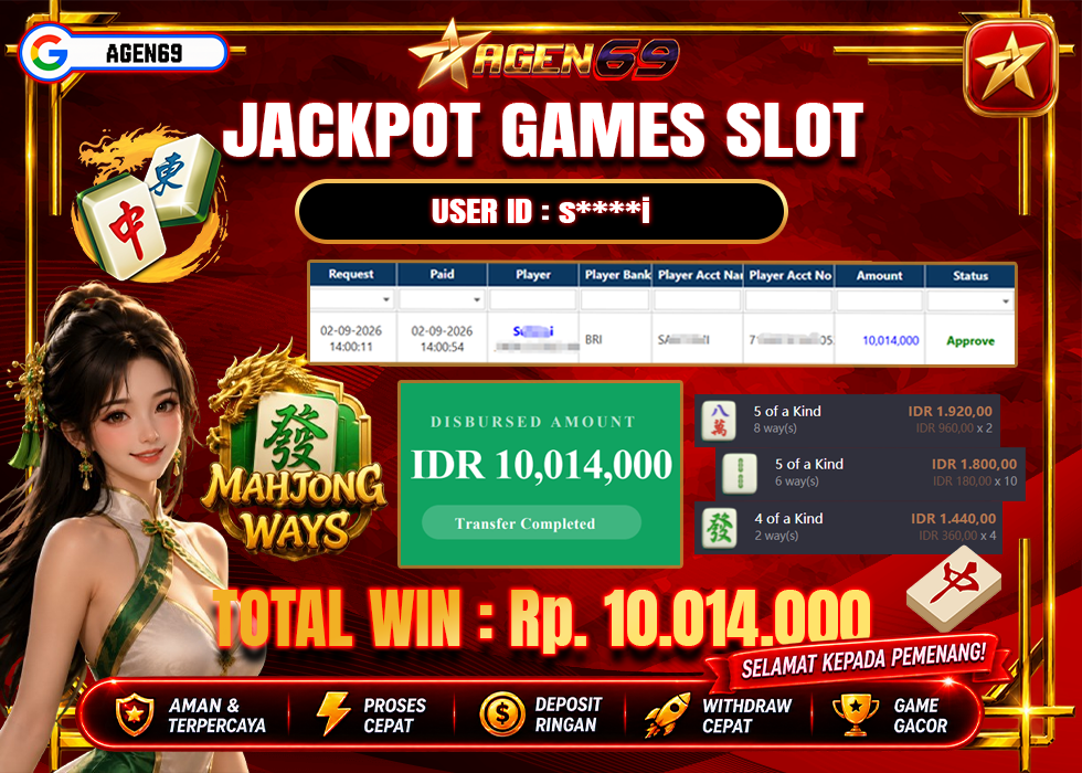 Bukti Jackpot AGEN69
