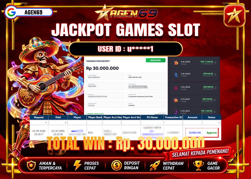 Bukti Jackpot AGEN69