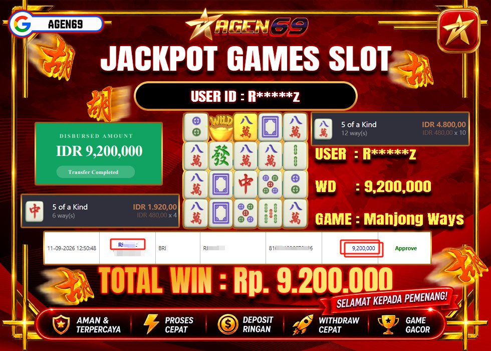 Bukti Jackpot AGEN69